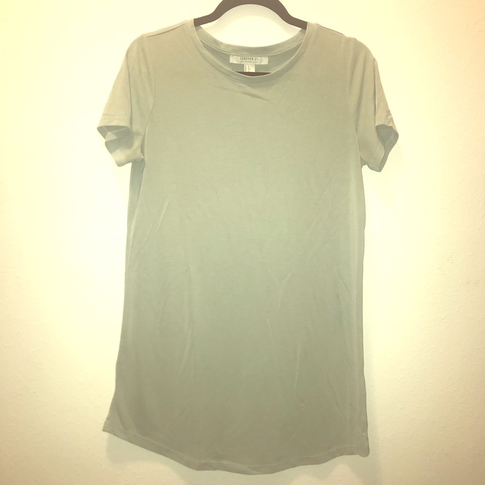 Forever 21 US S Green T-Shirt Dress